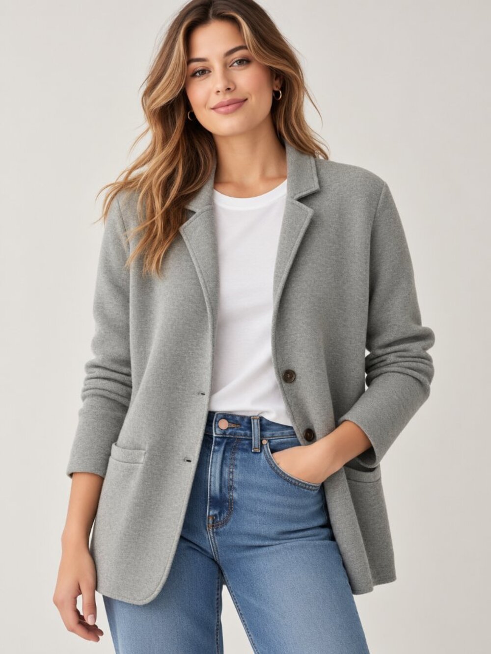 J.Crew Heather Gray Sophie Cotton Sweater Blazer size XL NWT